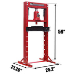 Big Red 20 Ton Hydraulic Shop Press, TY20011 - PT01