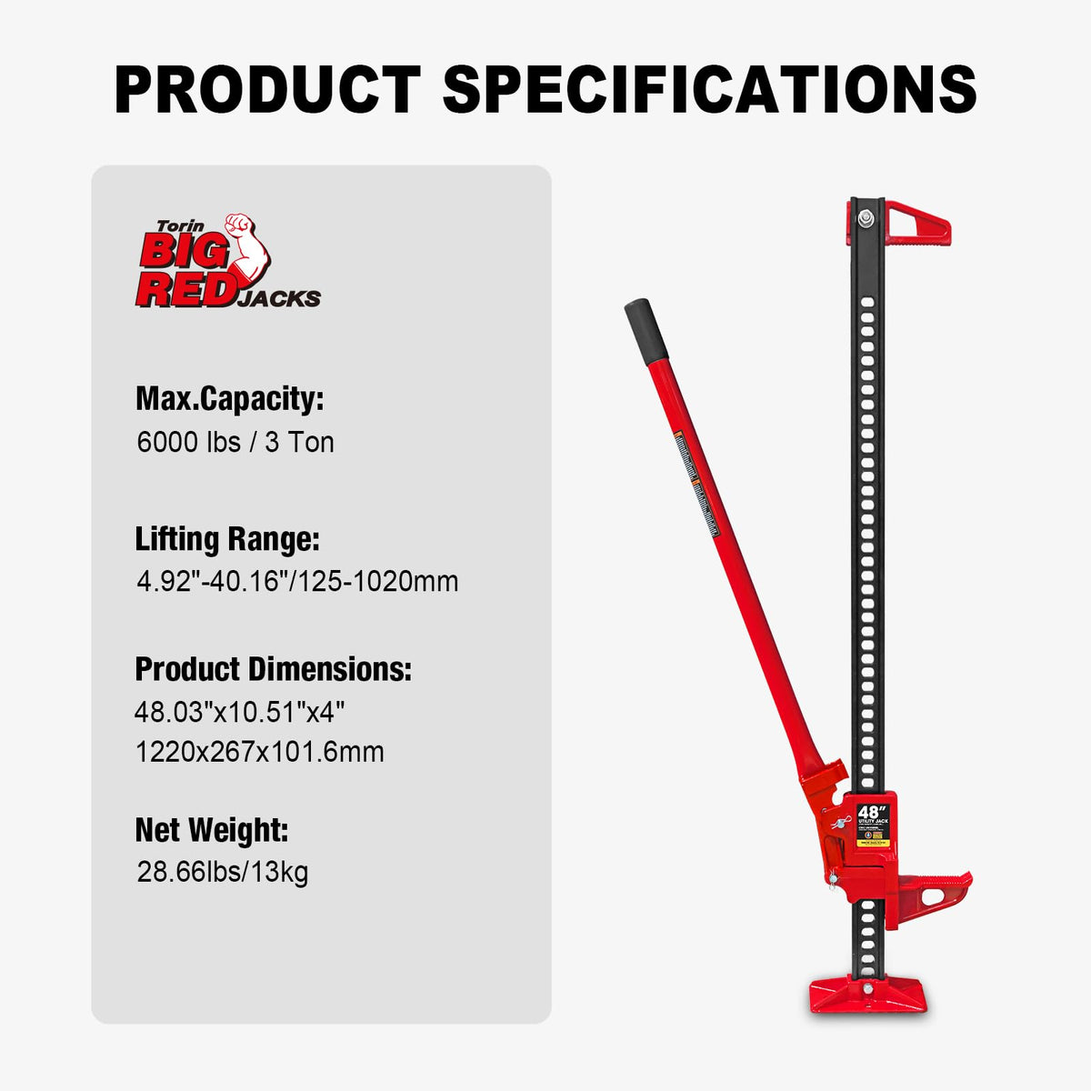 Big Red 3 Ton Off-Road Farm Jack, TRA8205 - PT03