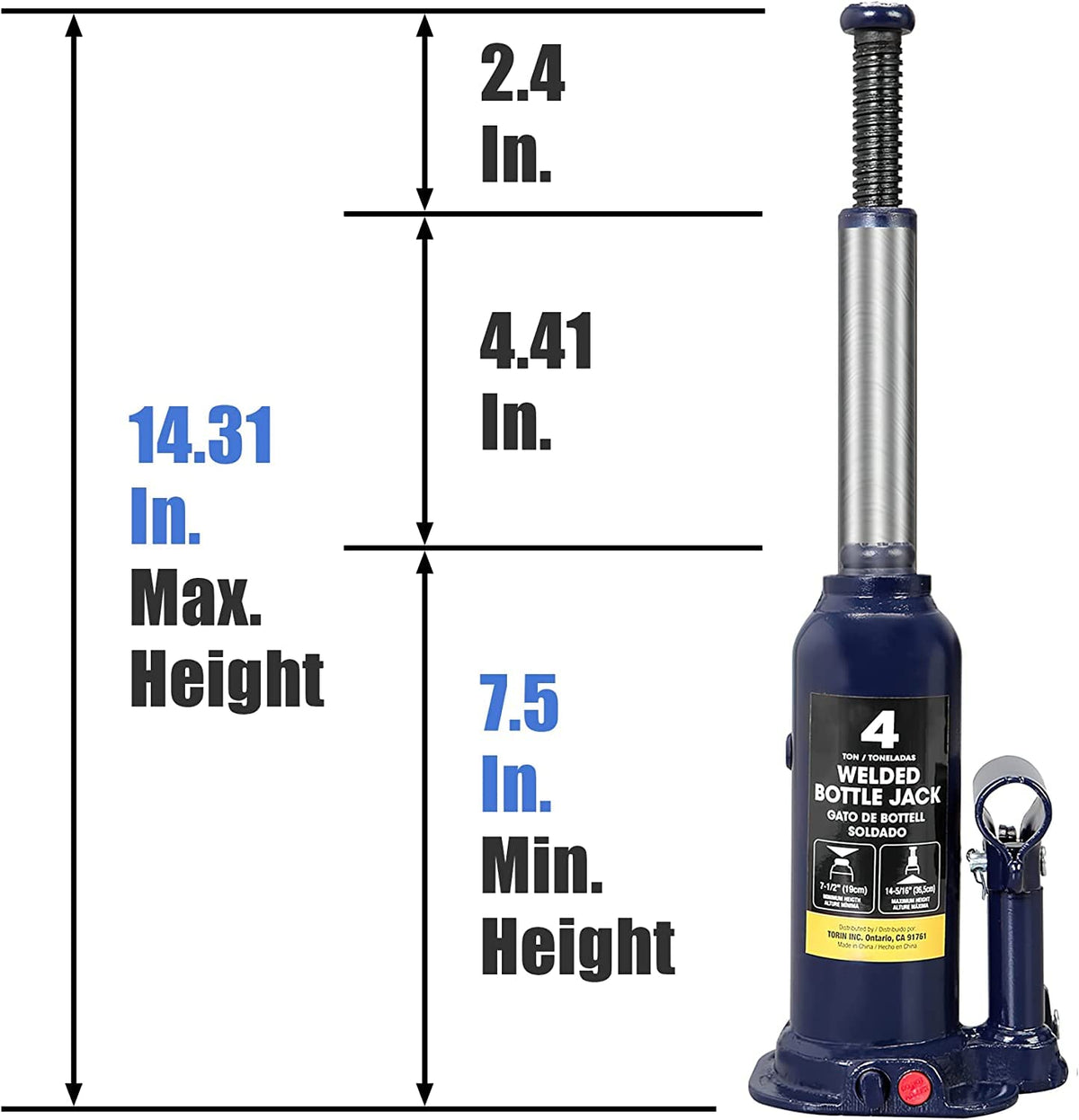 Big Red 2 Ton Hydraulic Bottle Jack, TH90204X - PT01