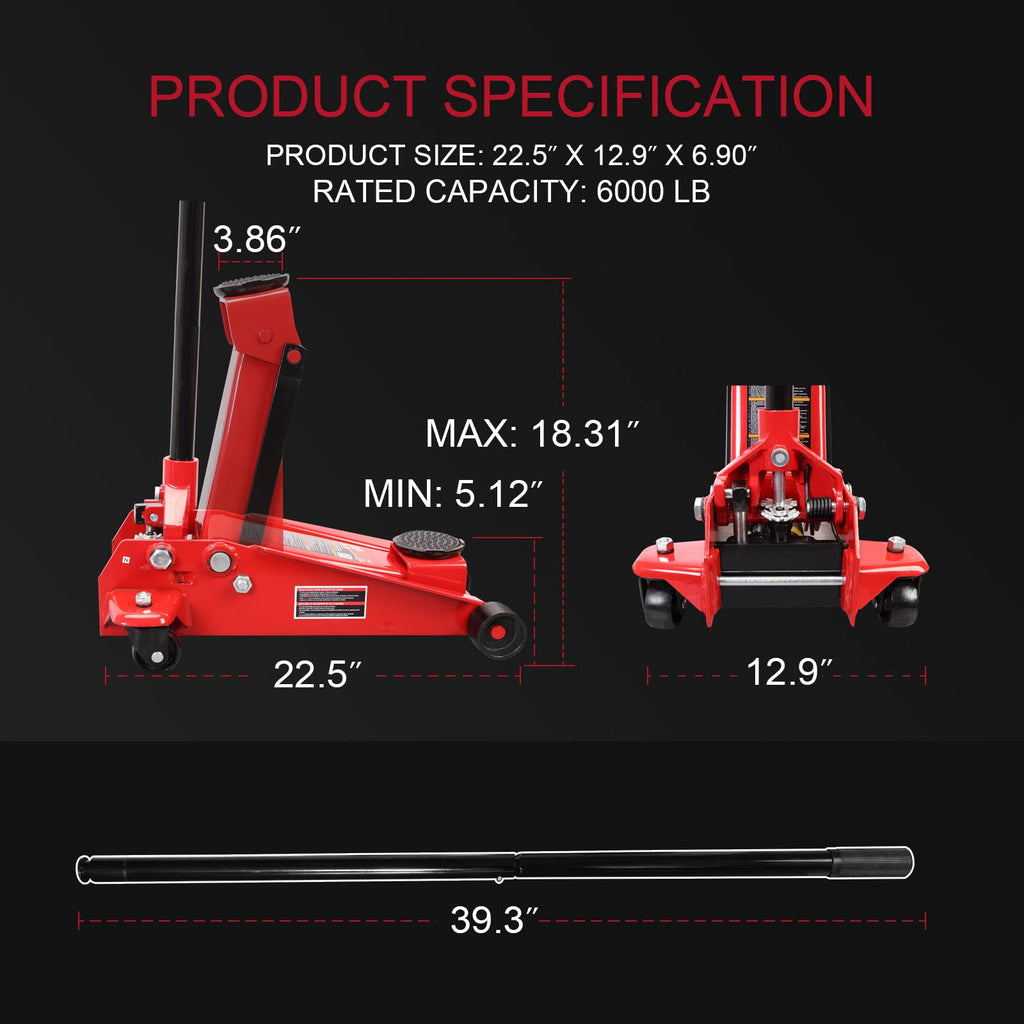 Big Red 3 Ton Hydraulic Floor Jack, T830025 - PT06