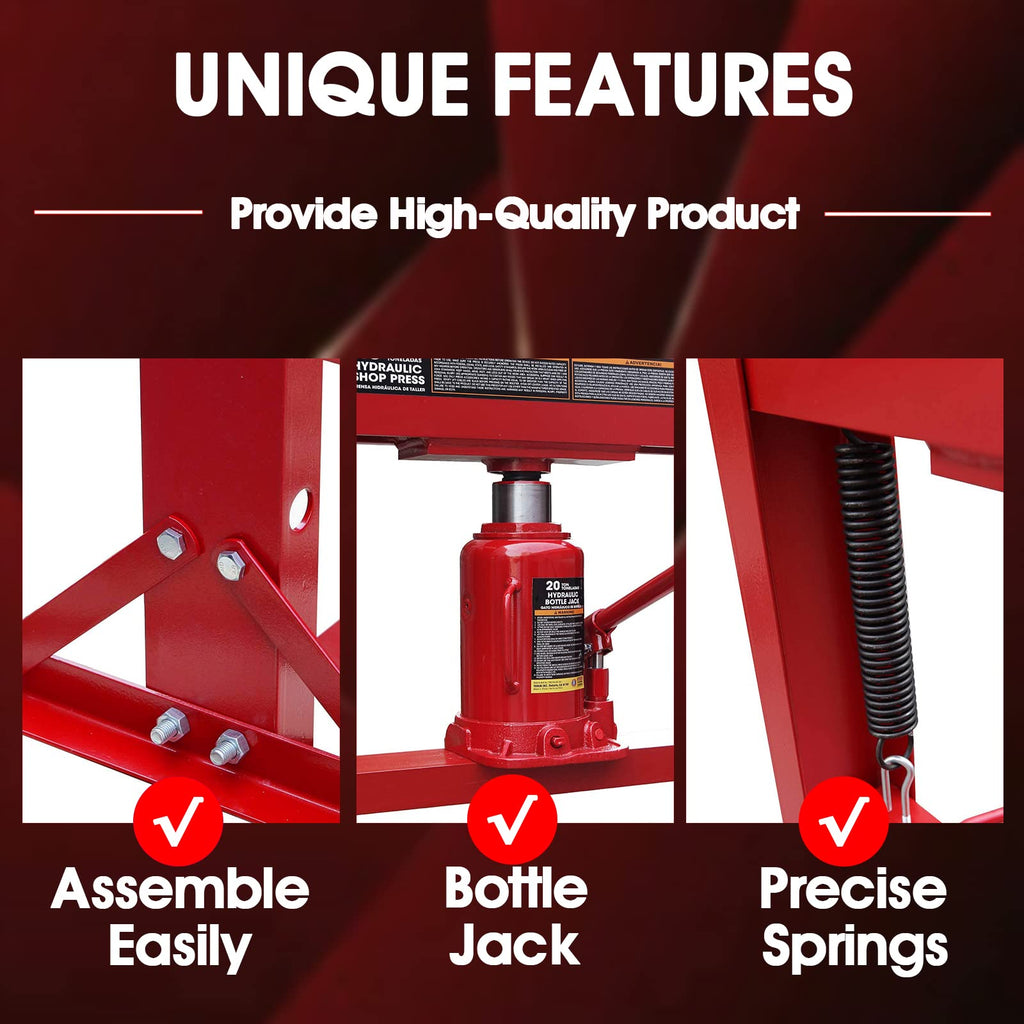 Big Red 20 Ton Hydraulic Shop Press, TY20011 - PT03