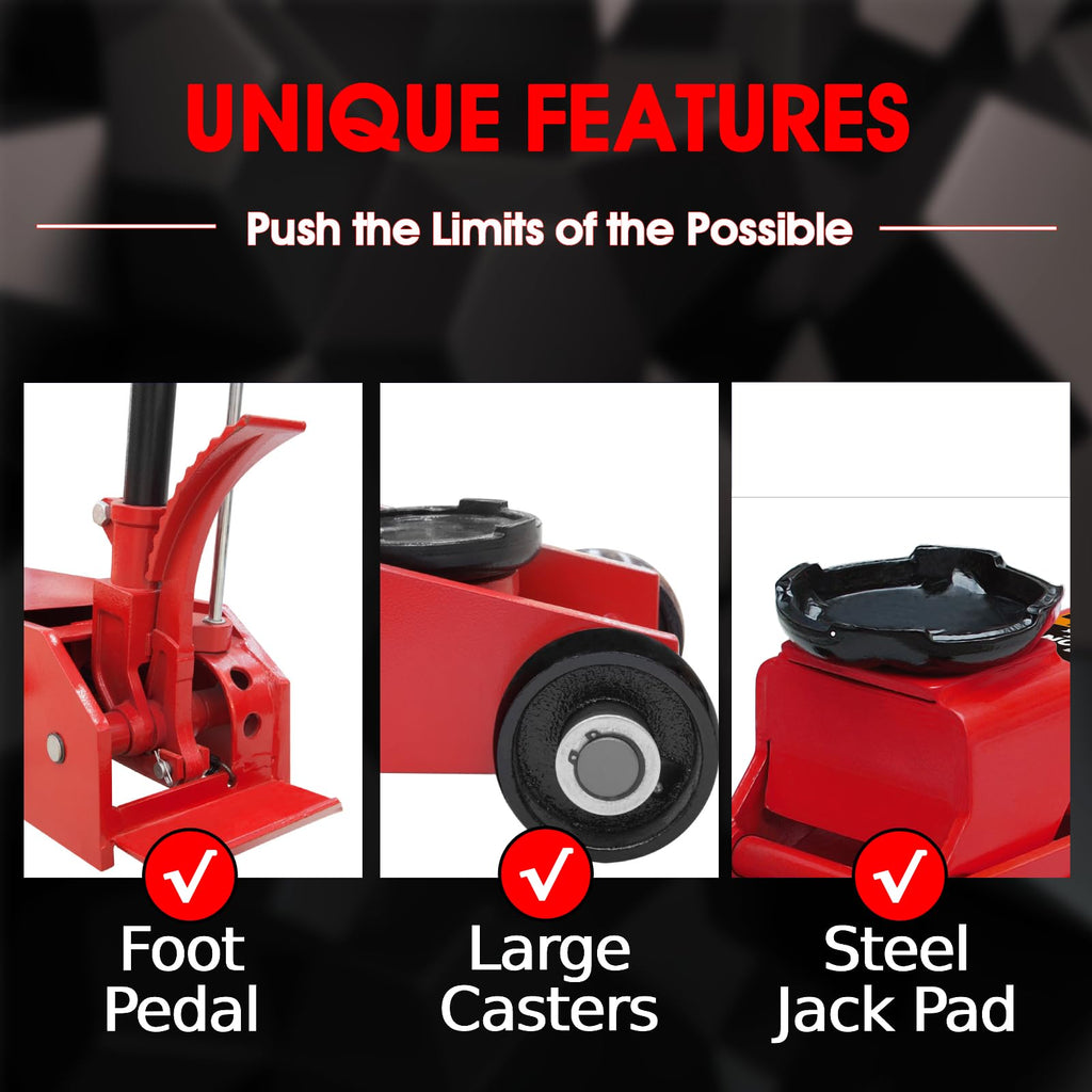 Big Red 5 Ton Heavy Duty Long Floor Jack, TR50001 - PT03