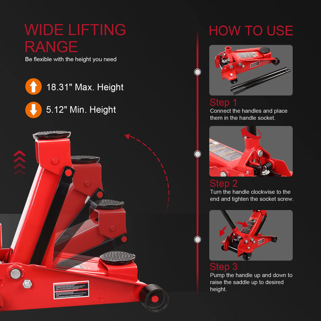 Big Red 3 Ton Hydraulic Floor Jack, T830025 - PT04