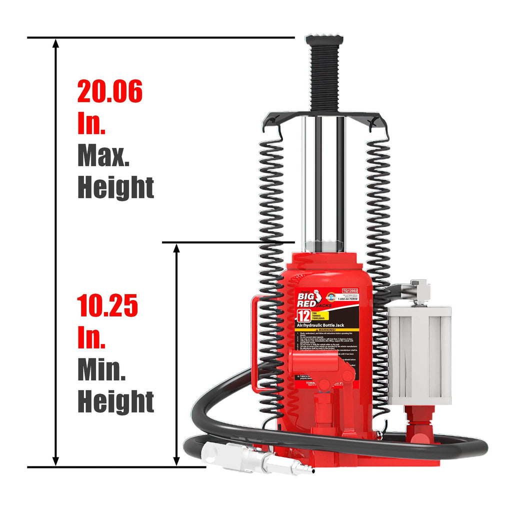 Big Red 12 Ton Pneumatic Bottle Jack, TQ12002 - PT01