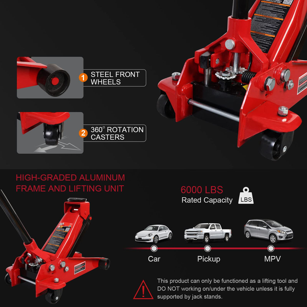 Big Red 3 Ton Hydraulic Floor Jack, T830025 - PT05